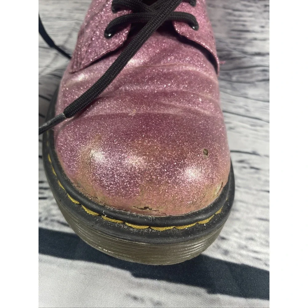 Doc Martens 1460J Combat Boots Youth Size US 5L/4M  Black‎ Pink Glitter